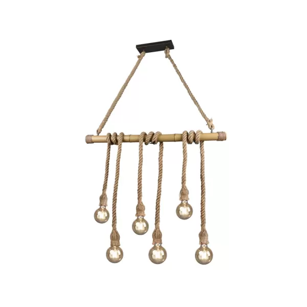 Image of Wilma Modern 6 Light Bar Pendant Ceiling Light Brown