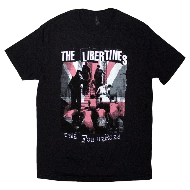Image of The Libertines Mens Time For Heroes Flag T-Shirt in Black Size: XL Black Male XL