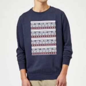 Image of Star Wars AT-AT Pattern Christmas Sweatshirt - Navy - M