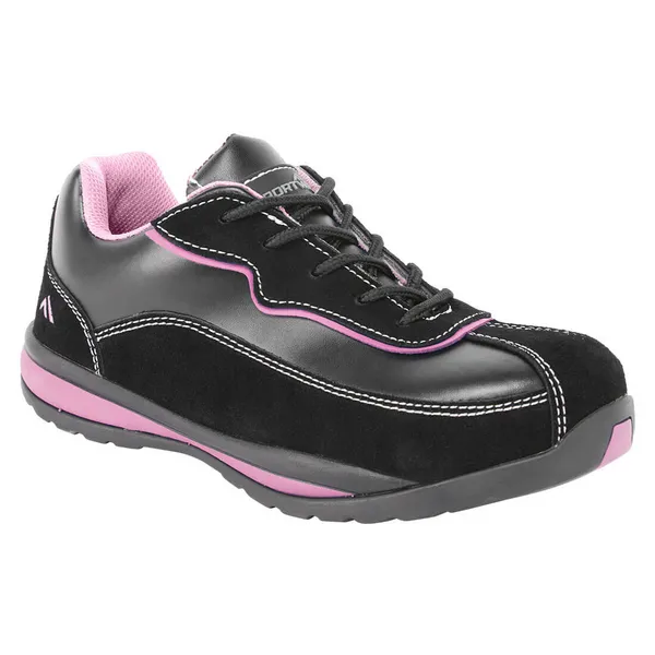 Image of Portwest Steelite Womens S1P HRO Safety Trainers FW39BPR38 Colour: Black / Pink