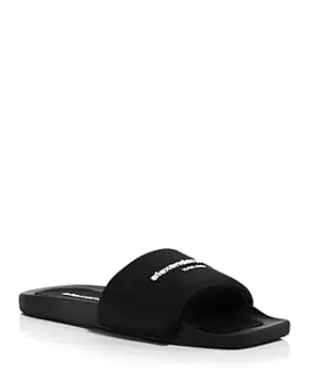 Image of Alexander Wang Womens Logo Pool Slides
