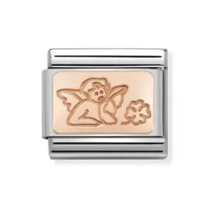 Image of Nomination Classic Rose Gold Angel of Good Luck Charm