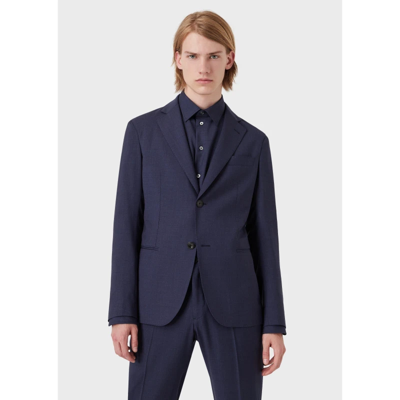 Image of Emporio Armani 2 Button Blazer - Blue Blue XS