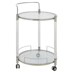 Image of Olivia's Octavia Round Drinks Trolley in Silver