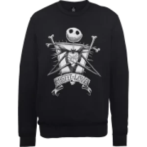 Image of Disney The Nightmare Before Christmas Jack Skellington Misfit Love Black Sweatshirt - S - Black
