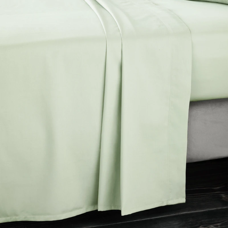 Image of Bianca '400 Thread Count Cotton Sateen' Flat Sheet Green