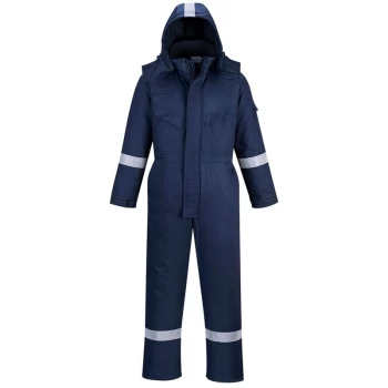 Image of Portwest - FR53NARM - sz M FR Anti-Static Winter Coverall - Navy
