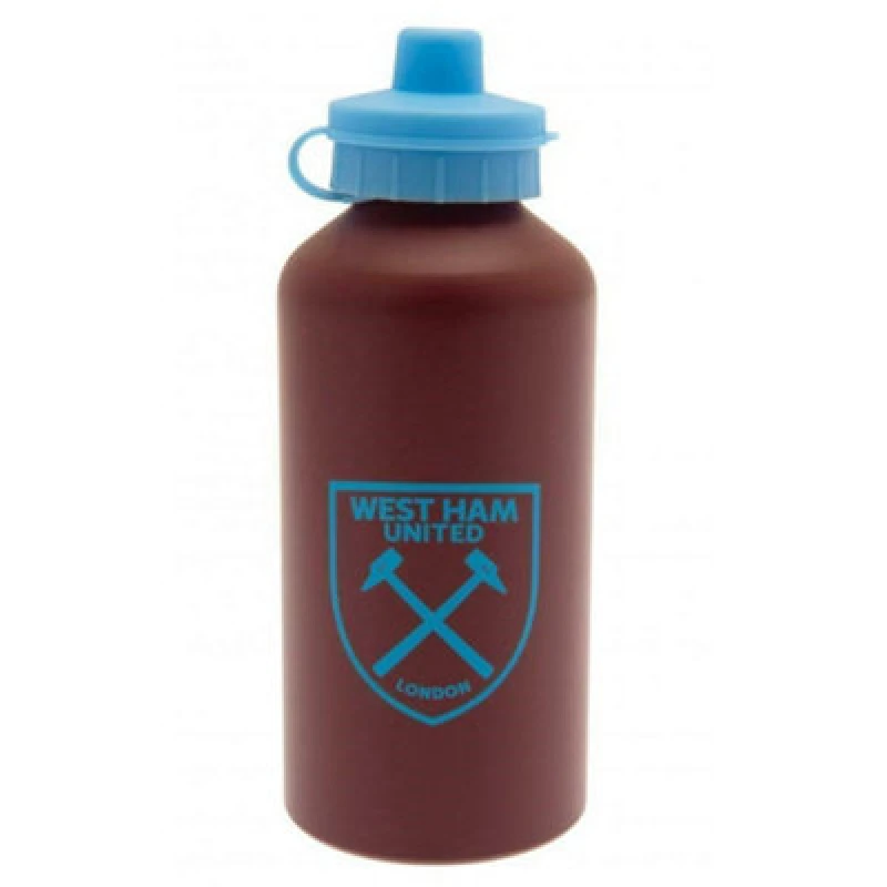 Image of West Ham United FC West Ham United FC Matte 500ml Water Bottle in Maroon Maroon One Size Unisex 5059958140295