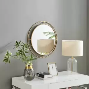 Image of Evie Small 66cm Gold Metal Frame Maritime Porthole Round Hallway Bedroom Dining And Living Room Wall Mirror