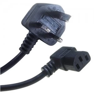 Image of Connekt Gear IEC C13 90 Degree to UK Plug Kettle Lead - 2 Meter