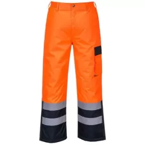 Image of Portwest S686ONRM - sz M Hi-Vis Contrast Trousers - Lined - Orange/Navy - Orange/Navy