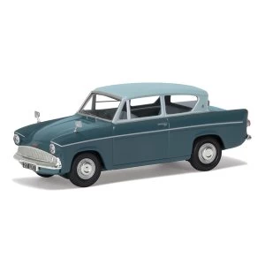 Image of Ford Anglia 105E Deluxe Pompadour Blue & Shark Blue 1:43 Corgi Vanguard Model