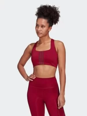 Image of adidas Powerimpact Training Medium-support Bra, Red, Size L, Women