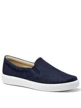 Image of Hotter Tara Canvas Slip On Shoes - Denim Blue