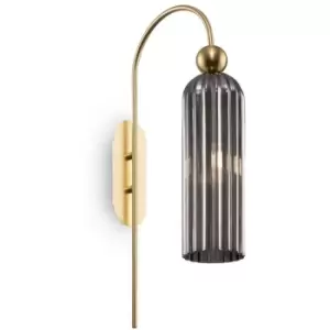 Image of Maytoni Antic Modern Wall Lamp Gold, Glass Grey Shade