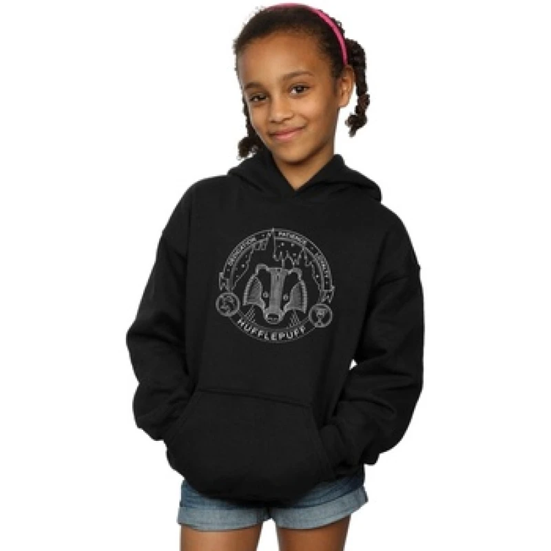 Image of Harry Potter Hufflepuff Seal Hoodie Black