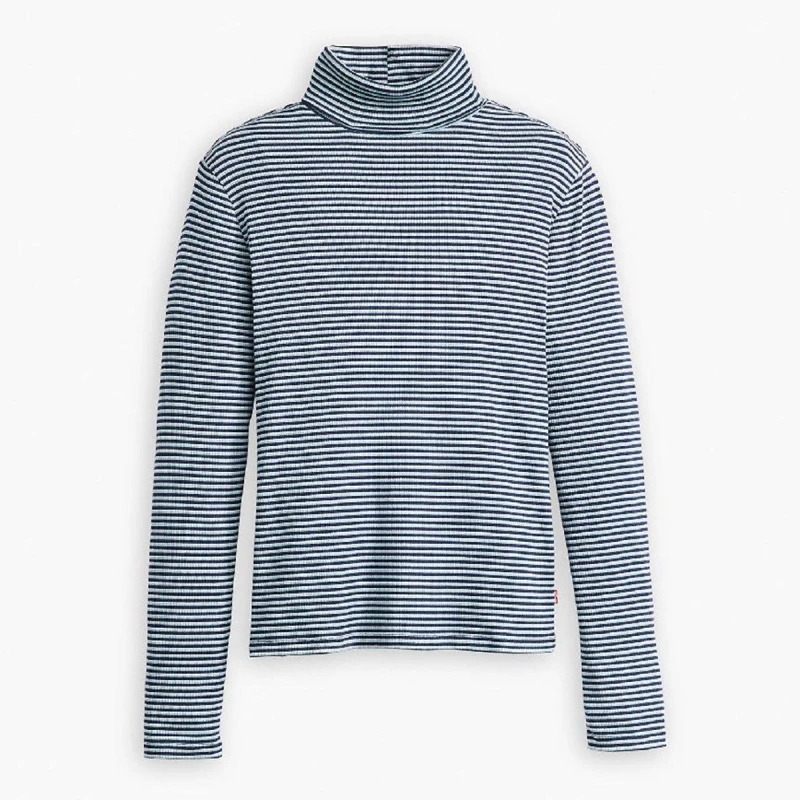 Image of Levis Womens Dreamy Turtleneck Burgundy Long Sleeve T-Shirt Navy Blazer female 8 (XS)