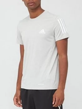 Image of Adidas Aeroready 3-Stripe T-Shirt - Grey