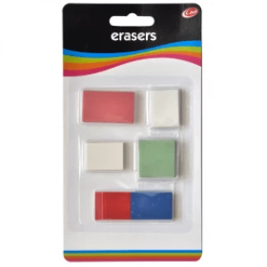Image of Club Assorted Pencil Erasers (5 Pack)