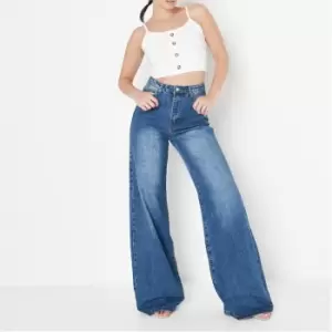 Image of Missguided Wide Leg Jean - Blue