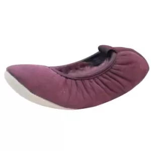 Image of Eastern Counties Leather Womens/Ladies Sheepskin Lined Ballerina Slippers (2-3 UK) (Plum)