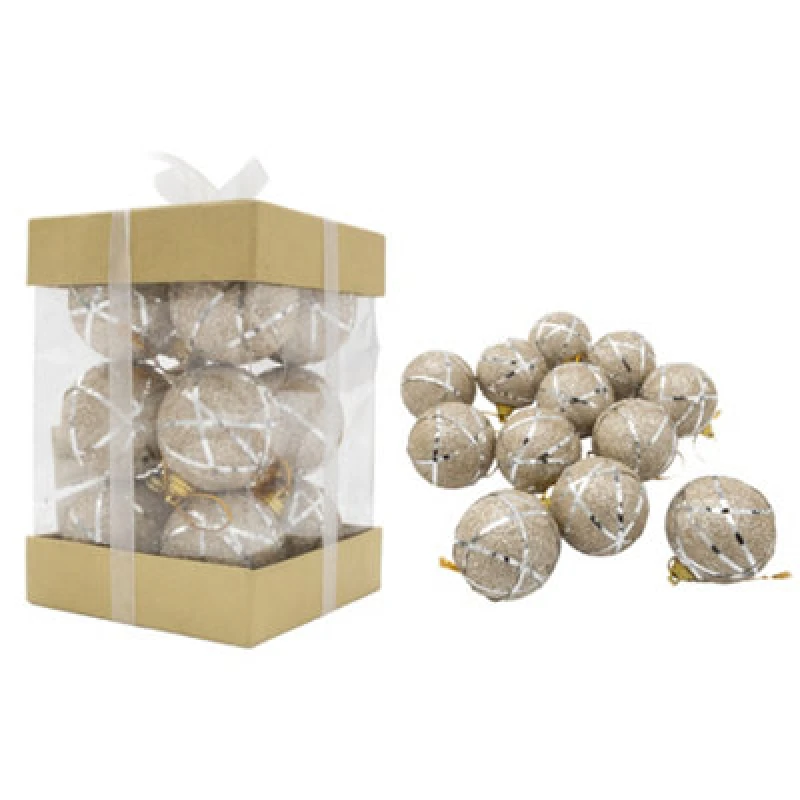 Image of Shatchi Christmas Hanging Baubles Soft Foam Glittered Shatterproof Pendant Ornaments Xmas Tree Table Decorations, Silver, 4cm Silver