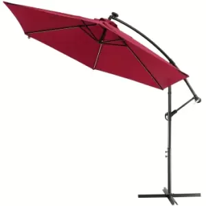 Image of Solar Cantilever Parasol Mali Red 3.3m Crank & Tilt UV with LED