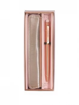 Image of Ted Baker Touch Screen Slim Pen With Pouch Rose Gold, One Colour, Women