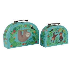 Image of Sass & Belle Set of 2 Sloth and Friends Suitcases