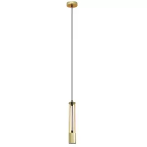 Image of Bars Slim Pendant Ceiling Light Gold 10cm