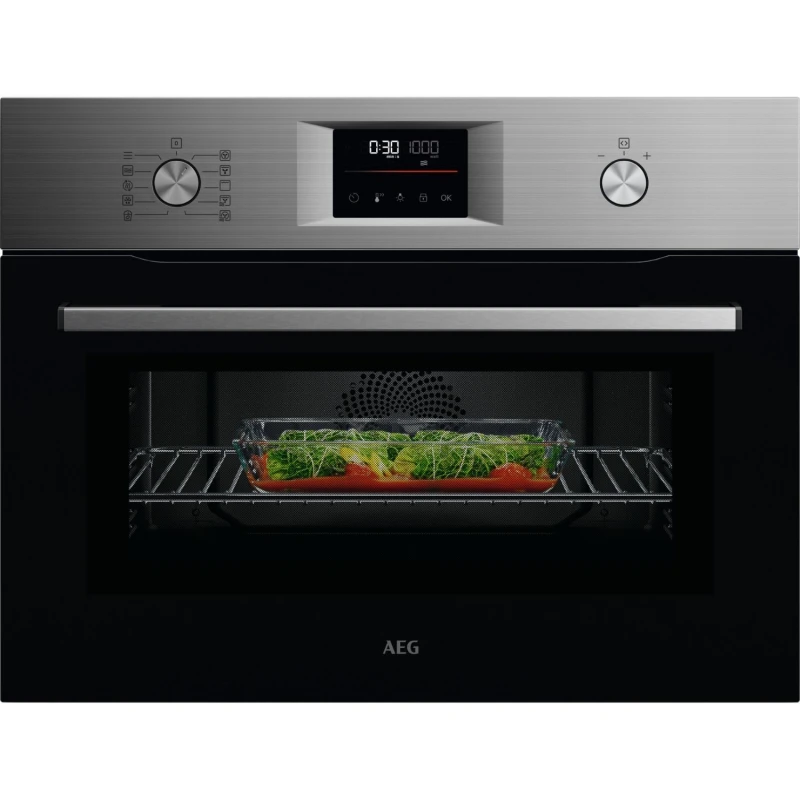 Image of AEG 6000 CombiQuick OK6NK40M WiFi Connected Built In Compact Electric Single Oven with Microwave Function - Stainless Steel