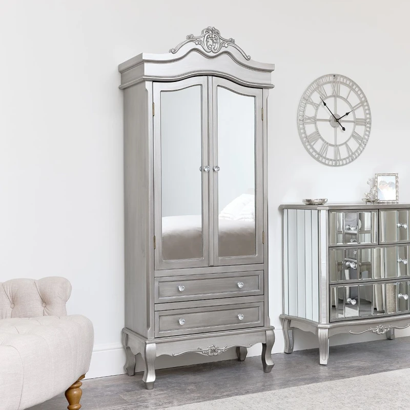 Image of Melody Maison Mirrored Closet - Tiffany Range Silver