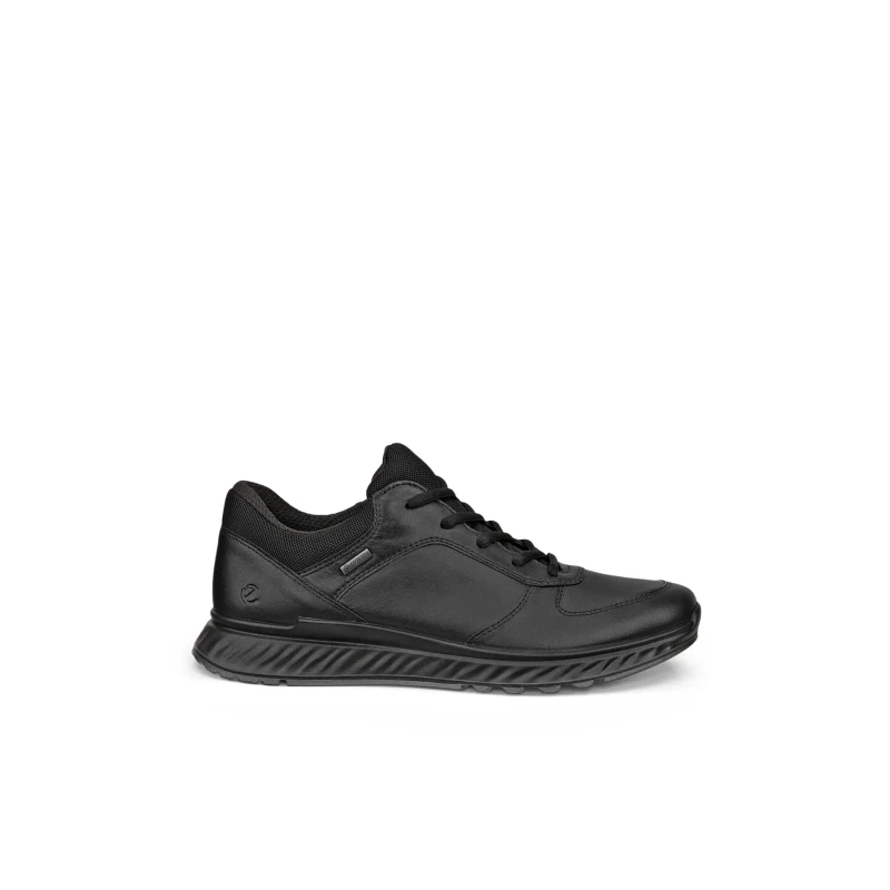 Image of Ecco Exostride Leather Womens Comfort Trainers - Black - Size:UK 6.5-7