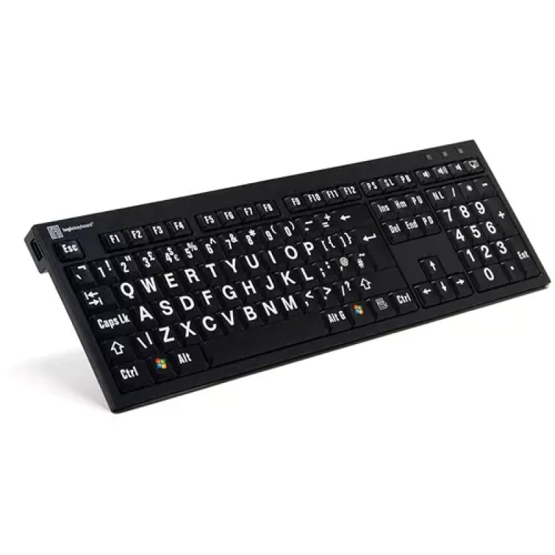 Image of Logickeyboard Logickeyboard XL Print NERO keyboard Office USB QWERTY UK English Black LKB-LPWB-BJPU-UK