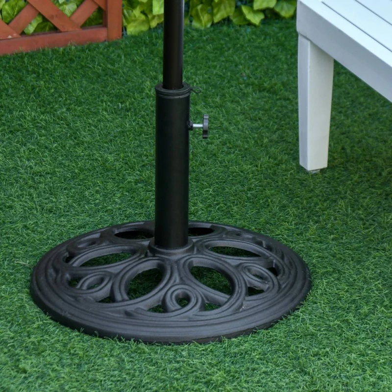 Image of OUTSUNNY Round Patio Umbrella Base Stand, Umbrella Holder in Black Unisex