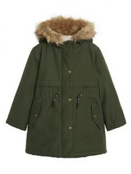 Image of Mango Girls Parka - Khaki, Size 5 Years, Women