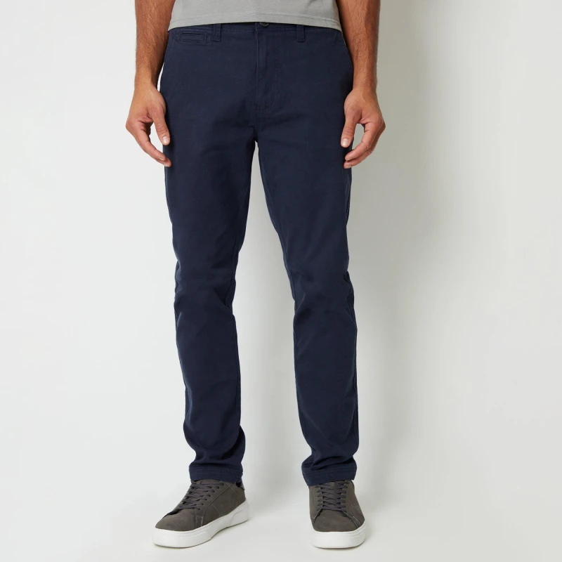 Image of Threadbare Slim Fit Canvas Trousers With Stretch - Blue Blue L