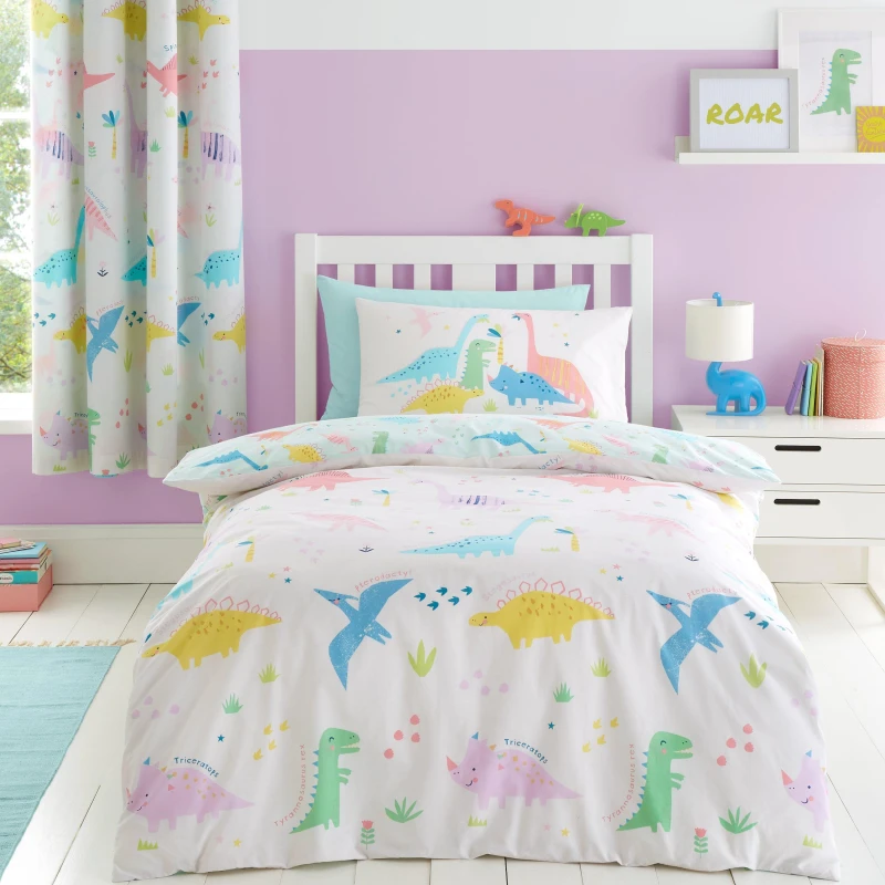 Image of Catherine Lansfield Dinosaur Friends Duvet Cover Bedding Set Natural