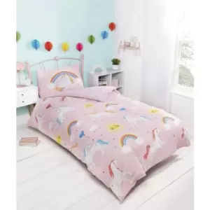 Image of Unicorn And Rainbows Duvet Cover Set Glow In The Dark Single