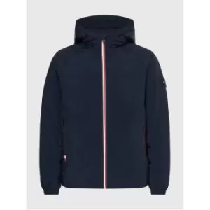 Image of Tommy Hilfiger Mix Media Hooded Jacket - Blue