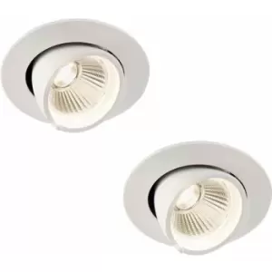 Image of 2 pack Fully Adjustable Ceiling Downlight - 9W Cool White LED - Matt White