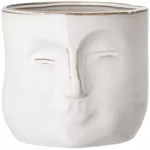 Image of Bloomingville Face Flower Pot - White