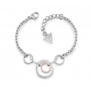 Image of Guess Rhodium and Rose Gold Plated Circles Bracelet