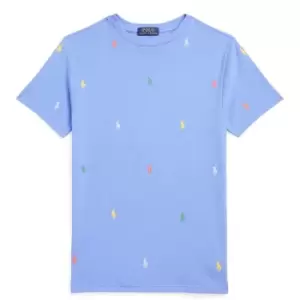 Image of Polo Ralph Lauren Junior All-Over Print T-Shirt - Blue