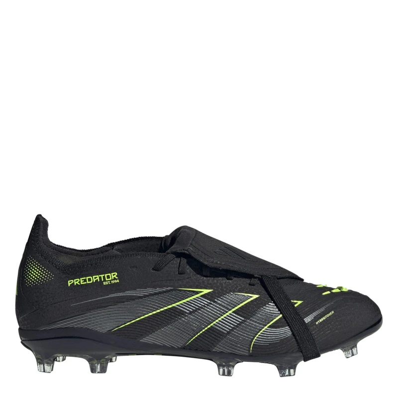 Image of adidas Predator Elite Fold-Over Tongue Childrens Firm Ground Football Boots Black/Lemon male C10 (28)