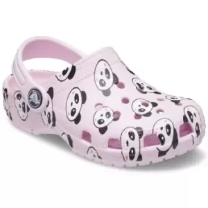 Image of Crocs Girls Classic Panda Print Clogs UK Size 9 (EU 26)