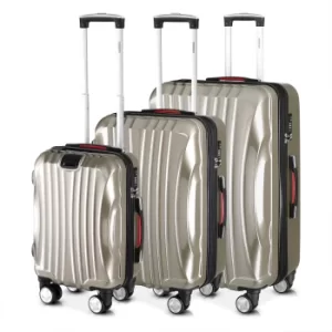 Image of Ikarus Hard Shell Set 3 Piece Champagne Suitcase