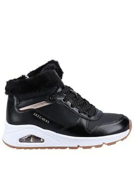 Image of Skechers Uno Cozy Onair Boot, Black, Size 1.5 Older