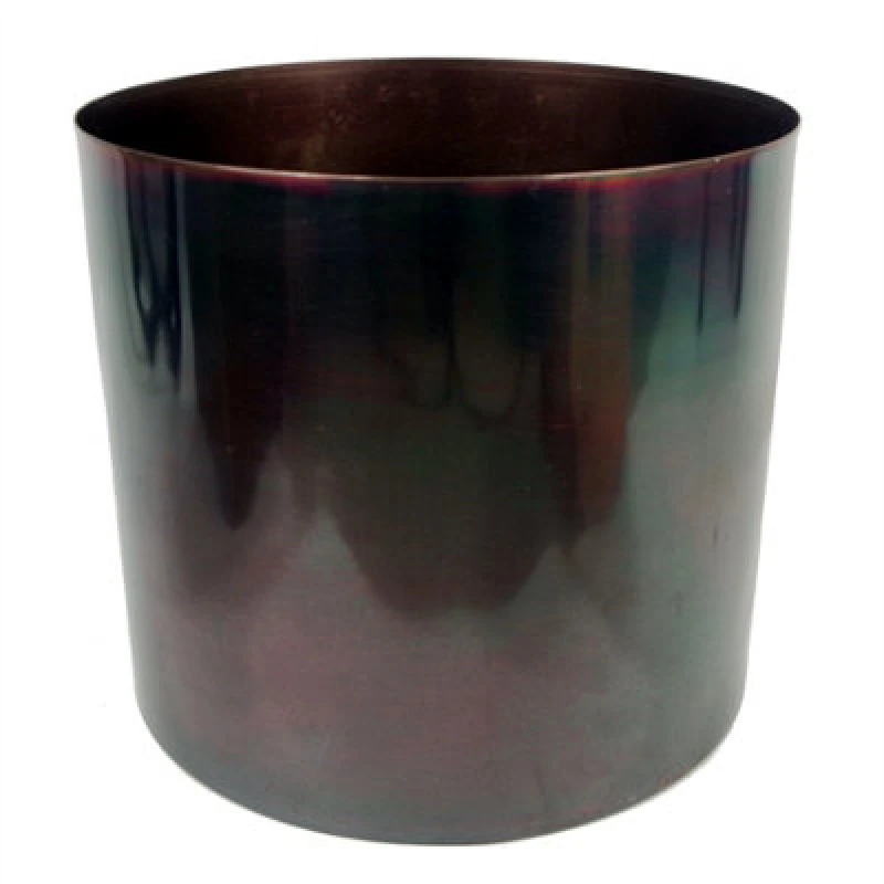 Image of Leaf Metal Planter Plant Pot Iridescent Rainbow Finish 20 X 18Cm