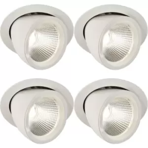 Image of 4 PACK Fully Adjustable Ceiling Downlight - 36W Cool White LED - Matt White